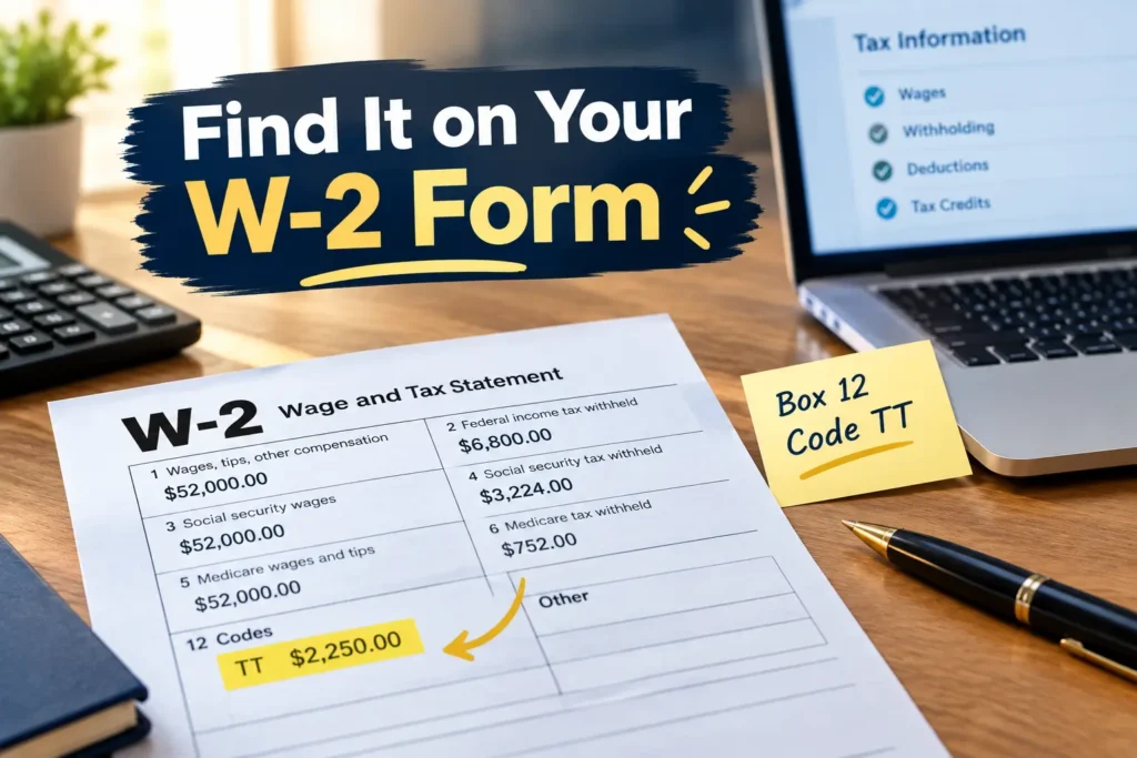 Overtime Tax Calculator with W-2 showing Box 12 Code TT for overtime premium