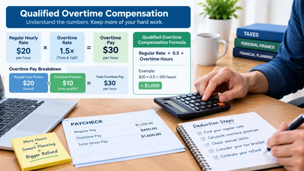 Qualified overtime compensation calculation example