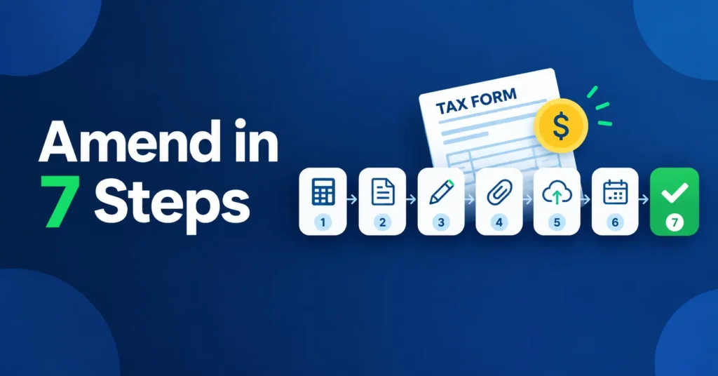 Seven-step process to amend a tax return with Form 1040-X and Schedule 1-A