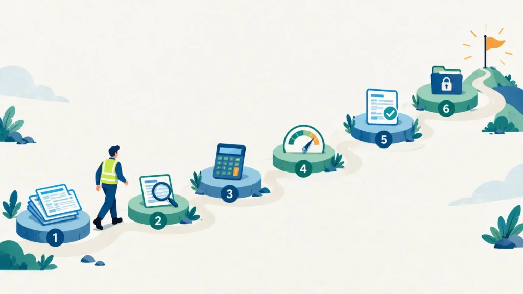 Six-step roadmap showing how to claim the overtime deduction from pay stubs to filing